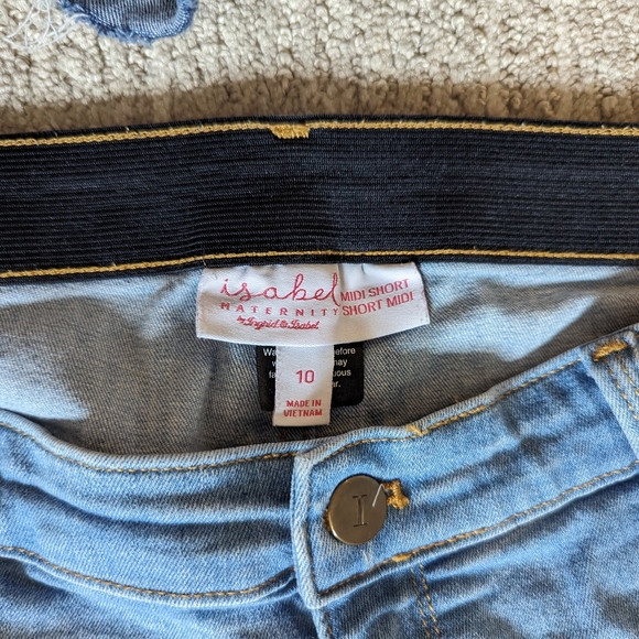 Under Belly Destruction Midi Maternity Jean Shorts - Isabel Maternity - Picture 2 of 4